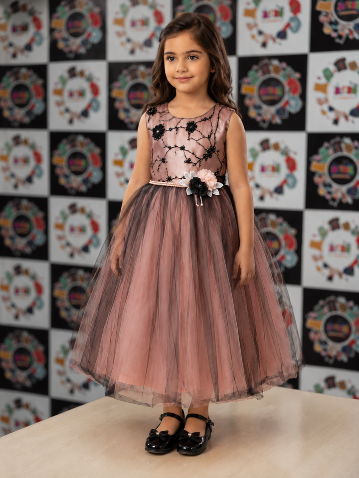Girls Party Wear Frock – Premium Floral Tulle Dress | Imported Quality