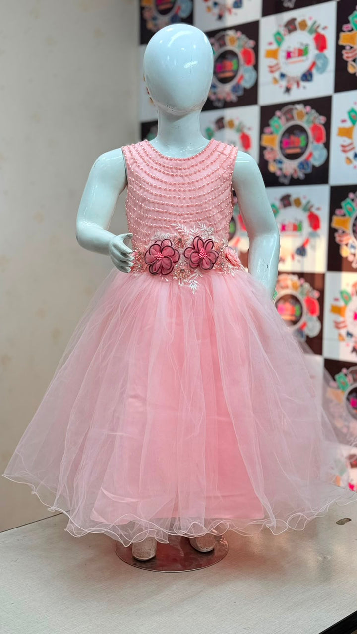 Girls Party Wear Frock – Premium Floral Tulle Dress | Imported Quality